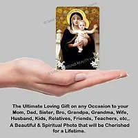 LADY HAWK Mother Mary Photo Statue Miniature Painting with magnetic backing. A Divine Gift for The Mother's Blessing. Sticks to any Metal Surface. Size 10x7cms Mother Mary Photo Frame Version (G376)-thumb1