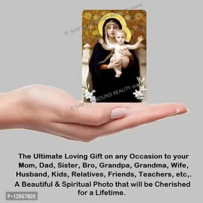 LADY HAWK Mother Mary Photo Statue Miniature Painting with magnetic backing. A Divine Gift for The Mother's Blessing. Sticks to any Metal Surface. Size 10x7cms Mother Mary Photo Frame Version (G376)-thumb2