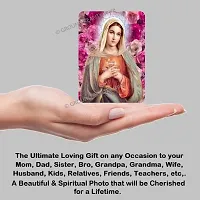 LADY HAWK Mother Mary Photo Statue Miniature Painting with magnetic backing. A Divine Gift for The Mother's Blessing. Sticks to any Metal Surface. Size 10x7cms Mother Mary Photo Frame Version (G119)-thumb1