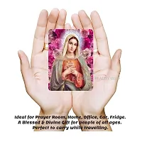 LADY HAWK Mother Mary Photo Statue Miniature Painting with magnetic backing. A Divine Gift for The Mother's Blessing. Sticks to any Metal Surface. Size 10x7cms Mother Mary Photo Frame Version (G119)-thumb3