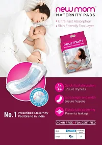 (Pregnancy Kit - Set of 10) 9 New Mom Maternity Pads Maxi (850ml) + 1 Pad Fixator Panty for Women. Long Lasting Protection. Premium NewMom Maternity Pads and Pad Fixator-thumb1