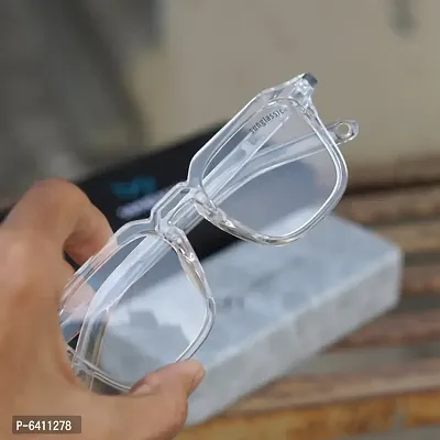 Spunky Stylish Transparent UV Protection Retro Square Sunglasses for Men Women-thumb0