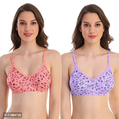 Buy POOJARAGENEE Women's Pure Cotton Non Padded Floral Print Bra for  Everyday Wear Online In India At Discounted Prices