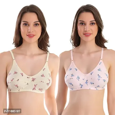 Buy POOJARAGENEE Women's Pure Cotton Non Padded Floral Print Bra Online In  India At Discounted Prices
