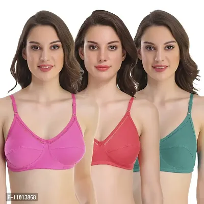 Buy POOJARAGENEE Womens Non Padded Non Wired Cotton Blend Regular Bra  Online In India At Discounted Prices