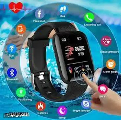 Wireless Touch Screen Bluetooth Smart Phone Watch ID116, Y68 Girls Fashion Fitness Sports Band Watch with Activity Tracker and Multi Functions - Black