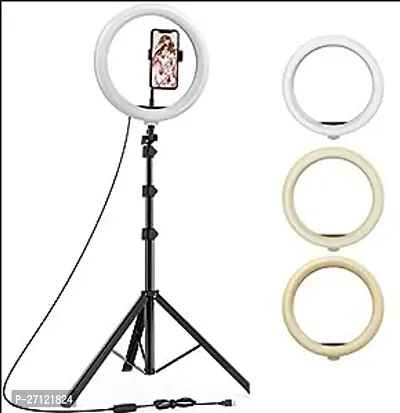 Ring Light new 10 Inch Selfie Ring Light, 3 Lights Color USB Adjustable LED Ring Light with 7.5 Feet Tripod Stand  Cell Phone Holder for YouTube Video and Live Makeup Photography-thumb0