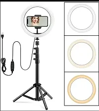 Ring Light new 10 Inch Selfie Ring Light, 3 Lights Color USB Adjustable LED Ring Light with 7.5 Feet Tripod Stand  Cell Phone Holder for YouTube Video and Live Makeup Photography-thumb2