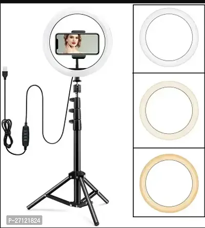 Ring Light new 10 Inch Selfie Ring Light, 3 Lights Color USB Adjustable LED Ring Light with 7.5 Feet Tripod Stand  Cell Phone Holder for YouTube Video and Live Makeup Photography-thumb3