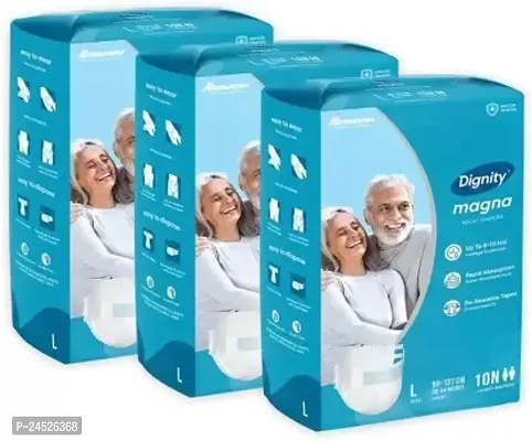 Romsons Dignity Magna Adult Diaper, Size-Large, Waist Size 38 - 54, (Pack of 3) Adult Diapers - L