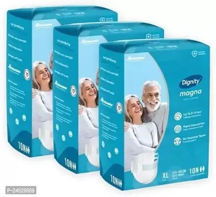 Romsons Dignity Magna Adult Diaper, Size-Extra Large, Waist Size 48 - 57, (Pack of 3) Adult Diapers - XL