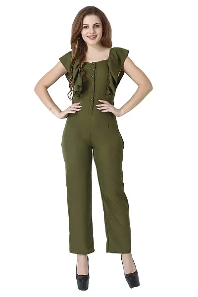 Classy Solid Crepe Jumpsuit For Women