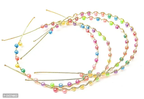 LACE IT Pearl Beads Hairband Studded Hair and Girls/Women (Pack of 6) Hair Band  (Multicolor)-thumb0