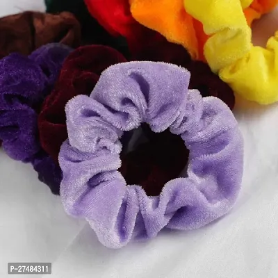 Hair Scrunchies Velvet Elastic  (6 PCS ) Multicolor-thumb2