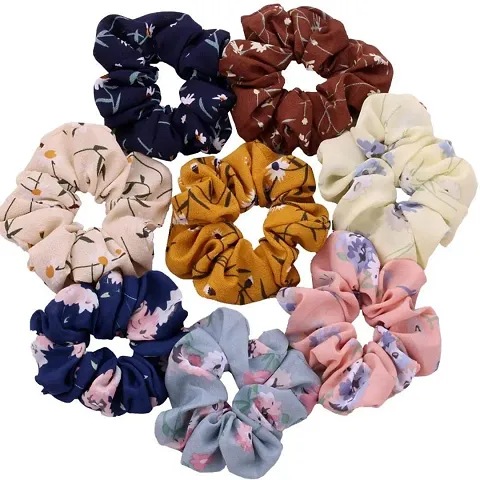 VSAKSH Color Scrunchy Elastic Hair Rubber Band For Girls Women Pack Of 3 (Random Color)