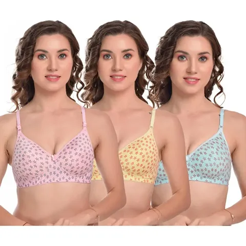 Stylish Synthetic Bras For Women- Pack Of 3