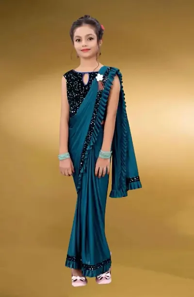 Bollywood Designer Baby Girl Saree-thumb0