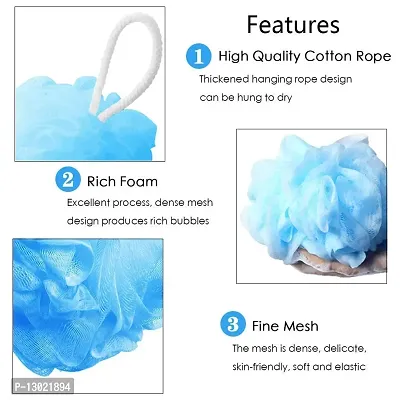 ClubComfort Bath Shower Loofah Sponge Pouf Body Scrubber Exfoliator| Bathing Round Loofah for Men and Women| Ultra Soft Round Bath Sponge Loofah/Scrub (4)-thumb3