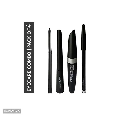 Lenon Beauty Professionals Gel Eyeliner, Eyebrow Pencil, Pencil Kajal & Mascara Black Pack of 4-thumb0