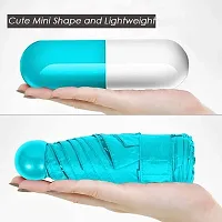 Generic Regular Wants Mini Cute Light and Small Capsule Umbrella with Cute Capsule Case (Sky Blue)-thumb1