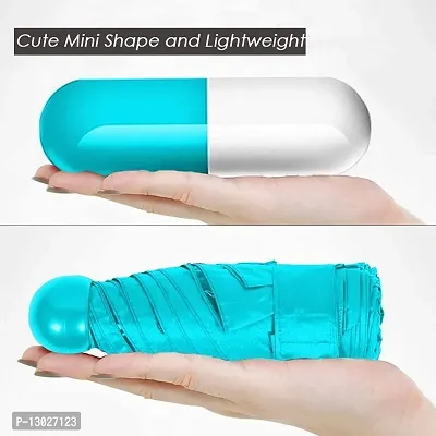 Generic Regular Wants Mini Cute Light and Small Capsule Umbrella with Cute Capsule Case (Sky Blue)-thumb2