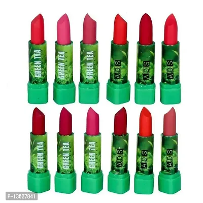 Green Tea Matte Lipstick Set of 12 Multicolored