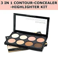 Highlighter And Contour 8 Shades Concealer Palette And 3D Contour Stick Pack Of 2-thumb2