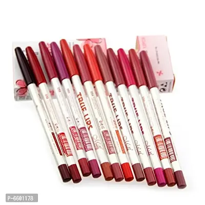 Waterproof Professional Matte Lip Liner Pencil, Matte Finish, Set Of 12 - Multicolor-thumb3