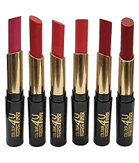 Lipstick, Matte Finish Set Of 6, With 36 Hrs Eyeliner 1 - Multicolor-thumb1