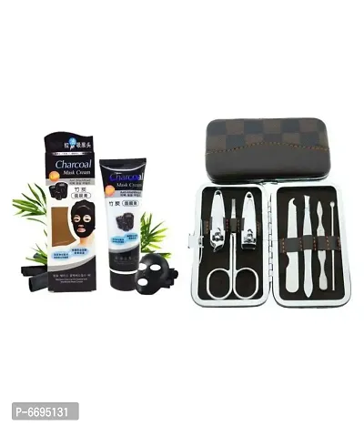 Trendy Mani Cure Kit With Charcoal Face Mask 130 Gm Pack Of 2-thumb0