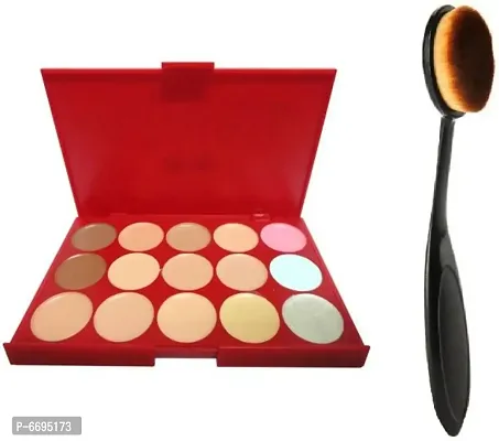 Trendy Ultimate 15 Shades Concealer With Foundation Oval Brush (Set Of 2)