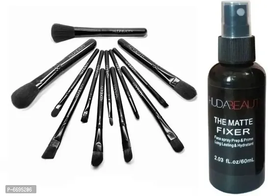 Trendy Makeup Brush Set Of 12 With Makeup Fixer (Set Of 2)