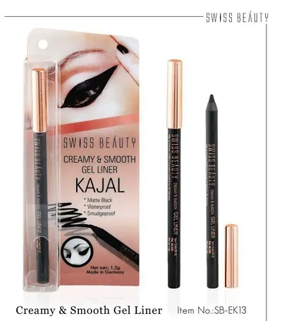 Long Lasting Deep Black Kajal With Makeup Essential Combo