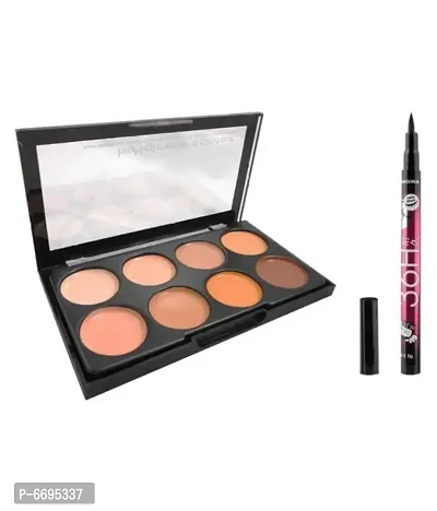 Trendy 8 Color Contour/Concealer Cream Concealer With 36 Hrs Eyeliner 15 Gm Pack Of 2-thumb0
