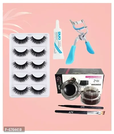 Lenon Beauty Gel Eyeliner False Eyelash Eyelash Glue  Eyelash Curler Pack Of 8 50