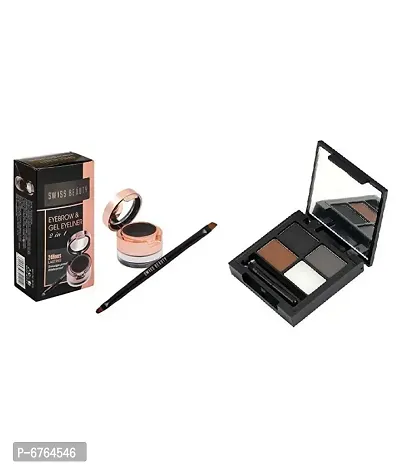 Lenon Beauty Eyebrow Kits With Gel Eyeliner Black Pack Of 2 25 G
