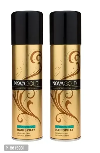Nova Gold Super Firm Hold Hair Spray, 200Ml Each Pack Of 2 Hair Spray - 400 Ml-thumb0