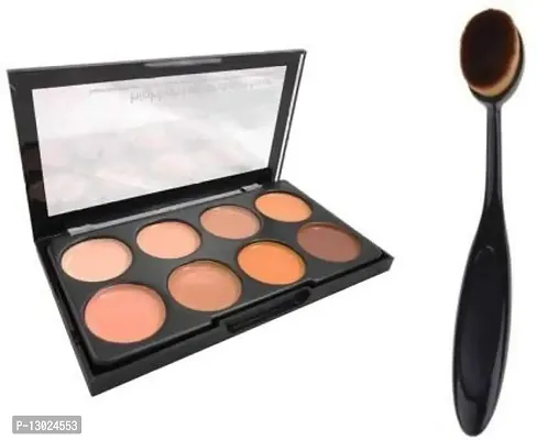 ClubComfort Beauty 8 Shades Contour and Highlighter With Contour Brush Pack of 2