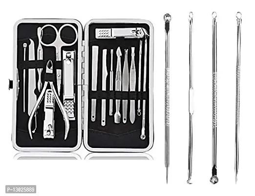 ClubComfort 16 Pcs Manicure kit with 4 Pcs Blackhead Remover