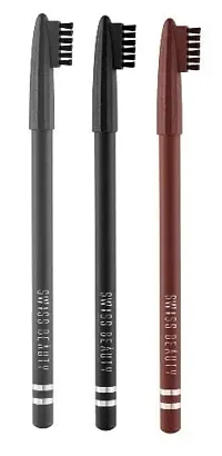 ClubComfort� Beauty Black, Grey, Brown Eye Brown Pencil With Eyebrow & Gel Eyeliner-thumb1