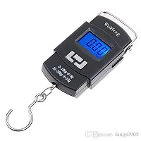 LIFECARE 50kg*10g Mini Digital Scale Hanging Luggage Fishing Weighing Scale Fine Weighing Balance LCD Display with Blue Background Llight-thumb1