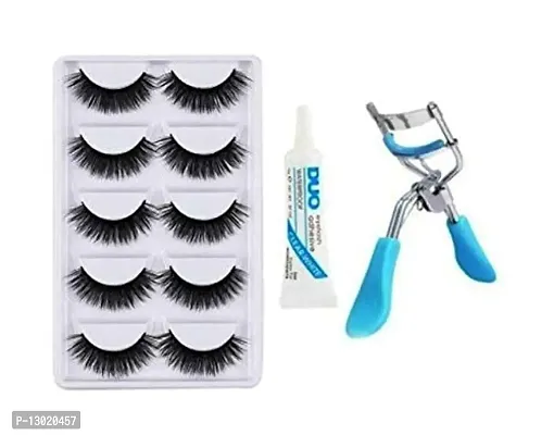 ClubComfort? False Eyelash 5 Pair, 1 Eyelash Glue, 1 Eyelash Curler