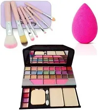 Lenon Beauty 6155 Makeup Kits, 7 Pcs Makeup Brush, 2 Pink Blender, 1 Black Eyeliner-thumb3