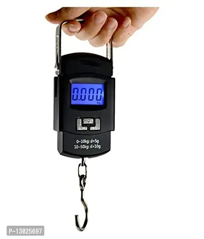 ATP Cart Electronic Portable Fishing Hook Type Digital LED Screen Luggage Weighing Scale, 50 kg/110 Lb (Black)