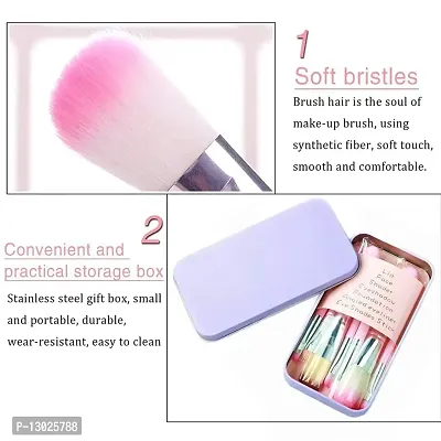 Women's & Girl's Soft Bristles 7 Pcs Pink Makeup Brushes Set with Storage Box and 2 Pink Beauty Blenders - (Pack of 9)-thumb5