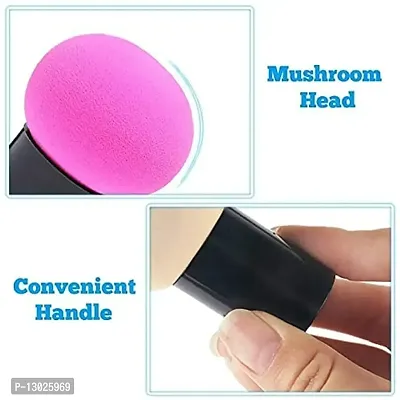 Mushroom puff with handle makeup sponge For Foundation Mushrooms head seal puffs beauty make up with Reusable Multi-functional Makeup Removal Facial Cleansing Pad(pack of 2 items)-thumb5