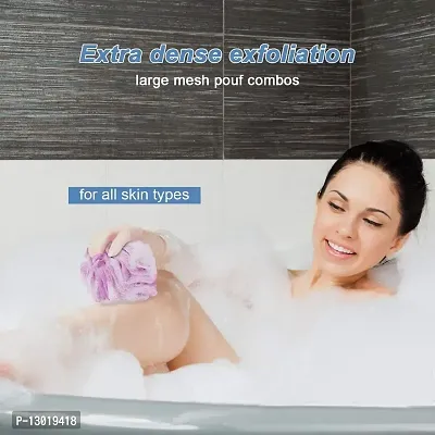 ClubComfort Bath Shower Loofah Sponge Pouf Body Scrubber Exfoliator| Bathing Round Loofah for Men and Women| Ultra Soft Round Bath Sponge Loofah/Scrub (3)-thumb4