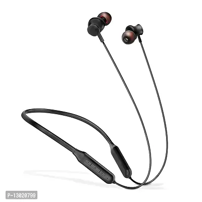 LENON BT-5100 Bluetooth 5.0 Wireless in Ear Earphones with Hi-Fi Stereo Sound, 10Hrs Playtime, Lightweight Ergonomic Neckband, Sweat-Resistant Magnetic Earbuds, Voice Assistant & with Mic (Black)-thumb0