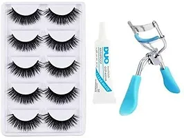 ClubComfort? false eyelash 5 pair, eyelash curler, eyelash glue, pen eyeliner Pack of 8-thumb1