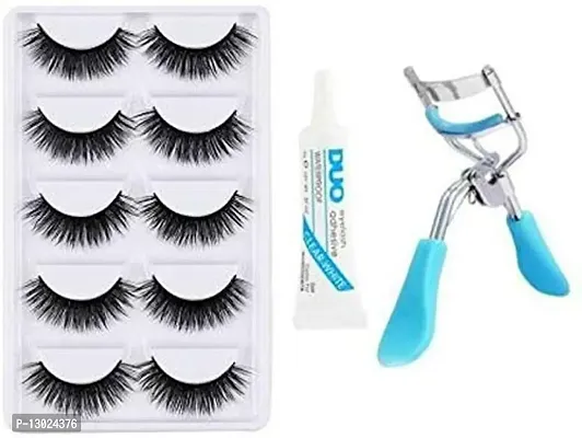 ClubComfort? false eyelash 5 pair, eyelash curler, eyelash glue, pen eyeliner Pack of 8-thumb2